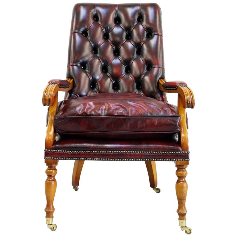 Office Chair Antique Chesterfield Armchair Office Chair Leather Office Chair Antique Chesterfield Armchair Office Chair Leather Vintage Chair For Sale - Office Chair Antique Chesterfield Armchair Office Chair Leather
