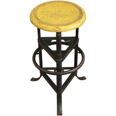 American Factory Stool with Yellow Seat