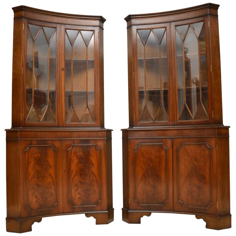 Pair Of Antique Georgian Style Mahogany Corner Cabinets For Sale At Pair of Antique Georgian Style Mahogany Corner Cabinets For Sale - Pair Of Antique Georgian Style Mahogany Corner Cabinets For Sale At