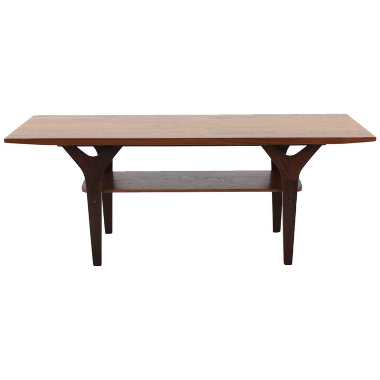Danish Mid Century Triangular Guitar Pick Shaped Teak Coffee Table Danish Teak Coffee Table 1960