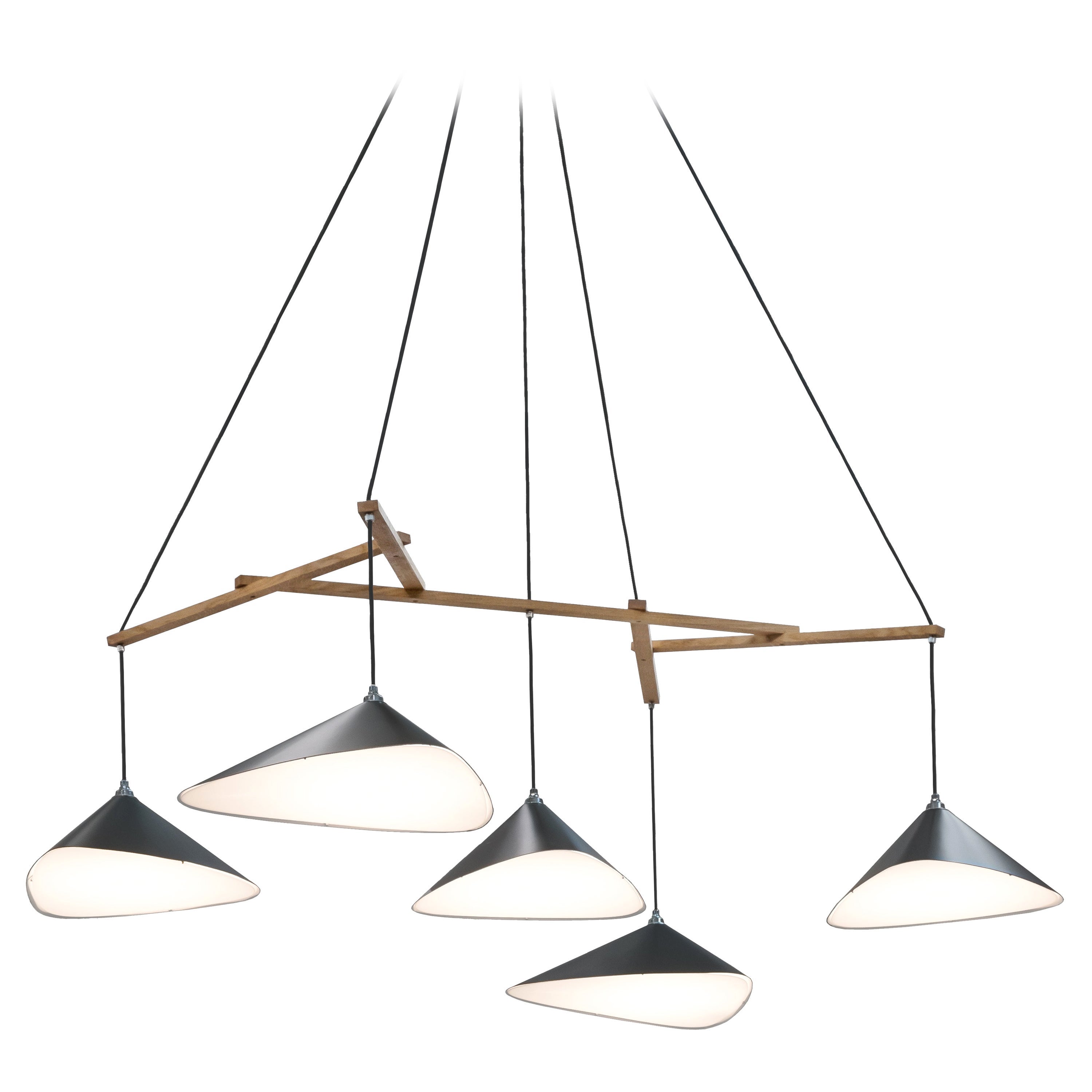 Large Daniel Becker 'Emily 5' Chandelier in Anthracite for Moss Objects
