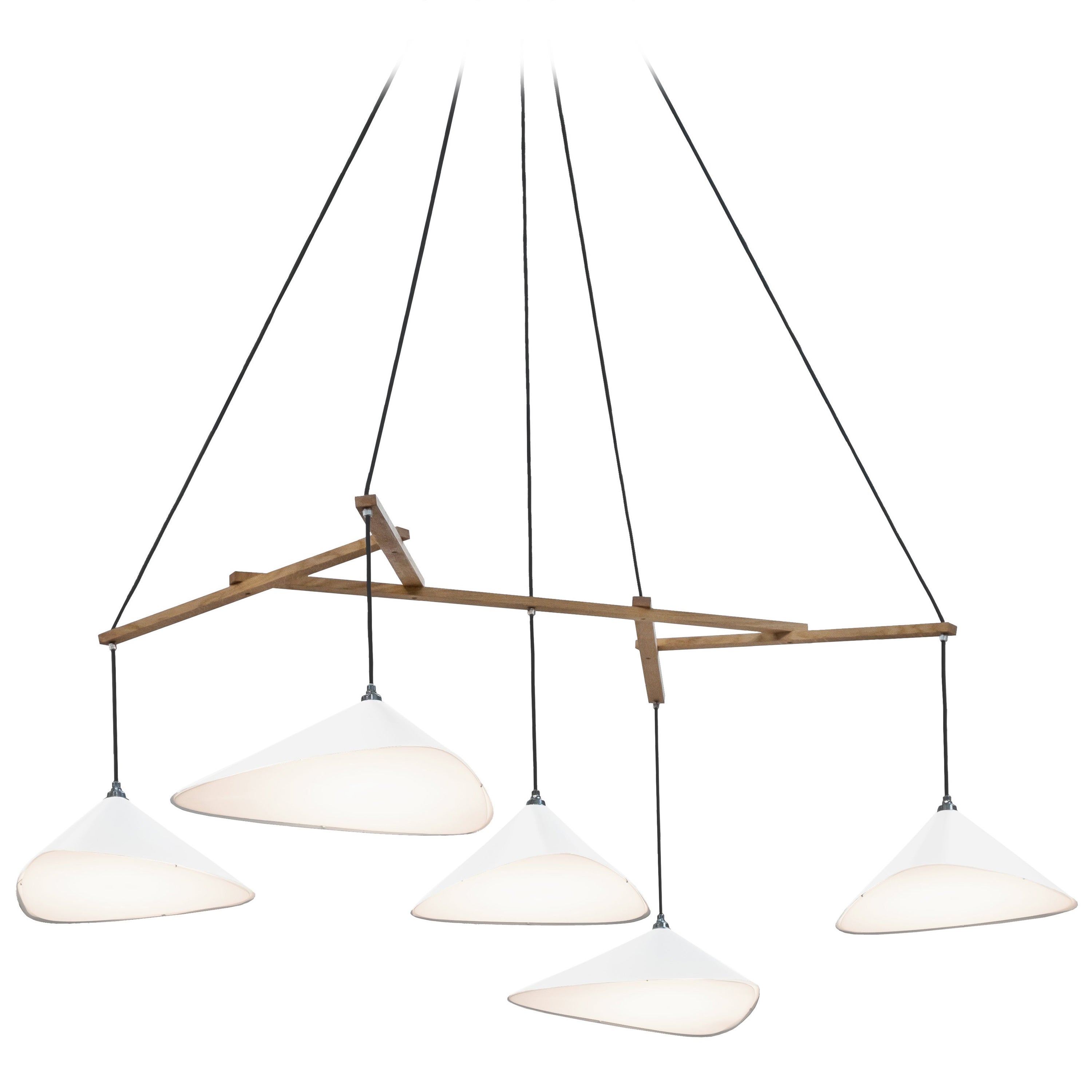Large Daniel Becker 'Emily 5' Chandelier in Matte White for Moss Objects For Sale