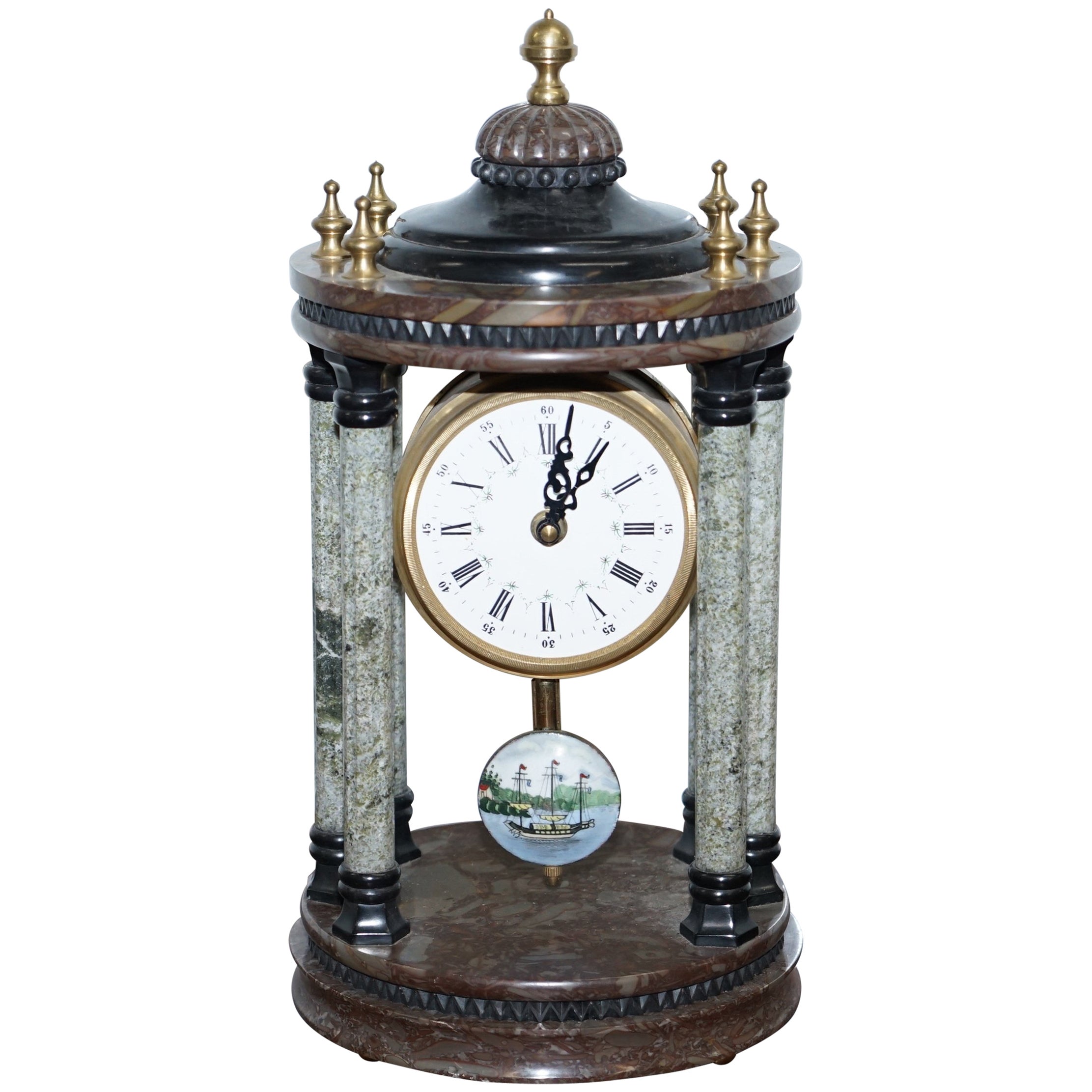 Vintage Solid Brass Lion Head Clock Handles – Pair, 1-3/4 Inch, Antique Clock Parts (1890-1919)