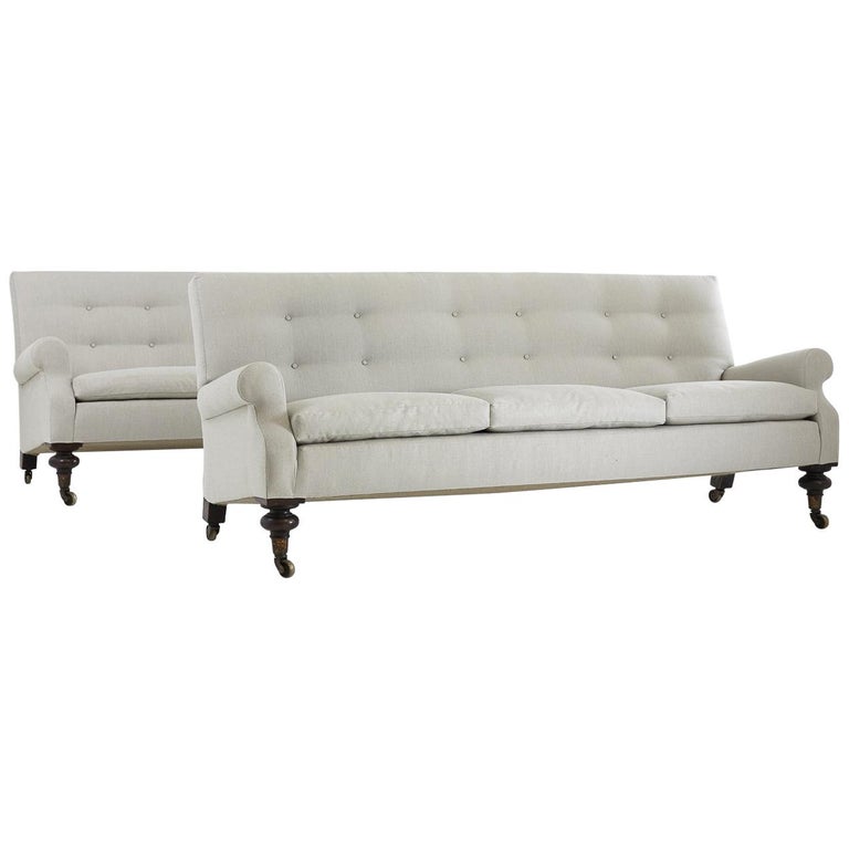 Pair Of Large 19th Century English Sofas For At 1stdibs Pair Of Large 19th Century English Sofas For