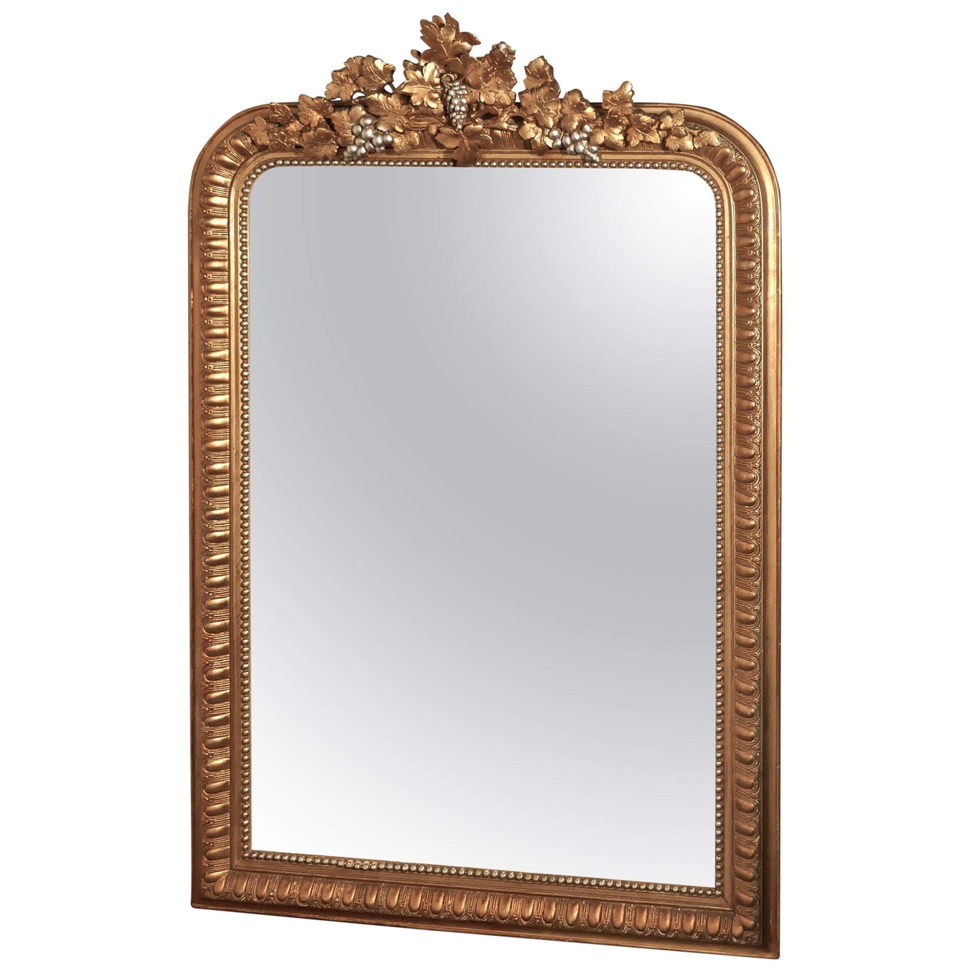 Antique Wall Mirror with Vines For Sale at 1stDibs