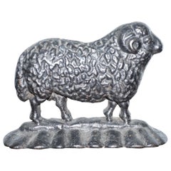 Lovely Victorian 1855 Cast Iron Door Stop of a Saint Bernard Dog Lovely Example