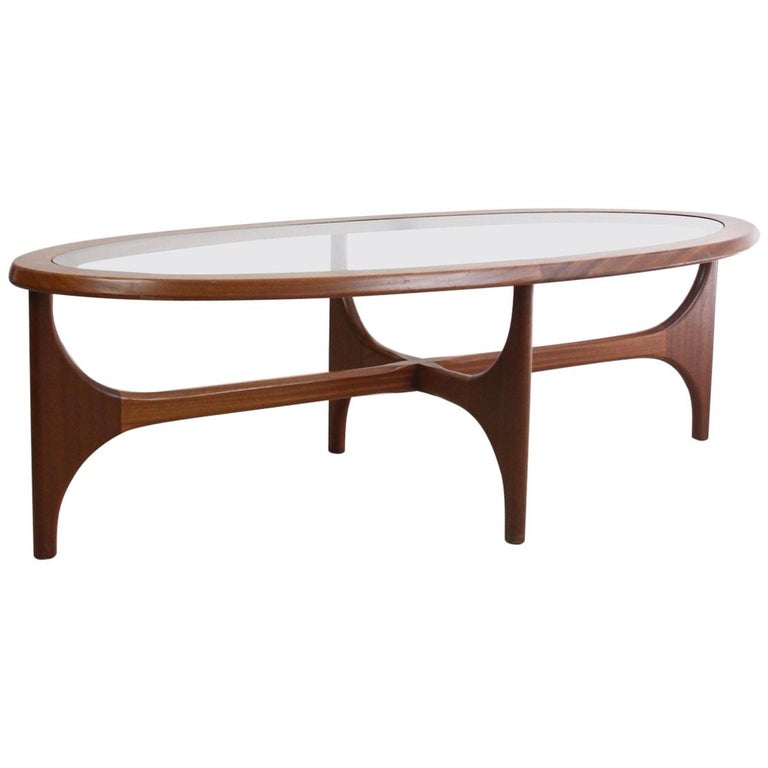 Oval Astro Teak Coffee Table With Gl Top By G Plan 1960s At 1stdibs Oval Astro Teak Coffee Table With Gl Top By G Plan 1960s For