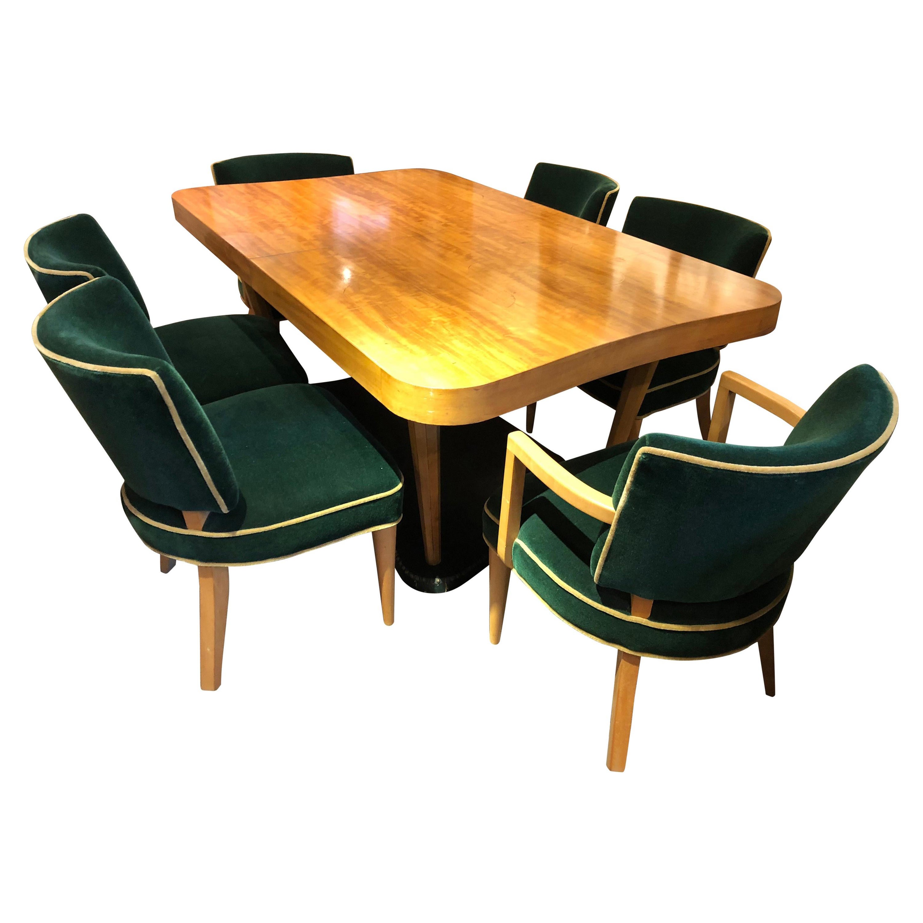 Gilbert Rohde Art Deco "Paldao" Dining Room Set for Herman Miller 10 Pieces Comp For Sale