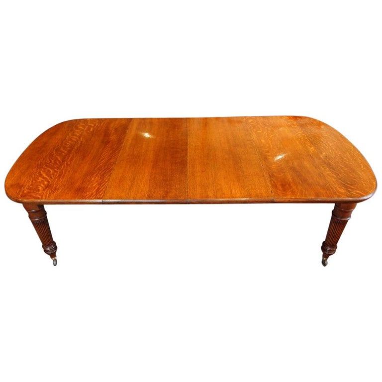 Victorian Arts And Crafts Oak Extending Dining Table Four Leaves Victorian Oak Extending Dining Table