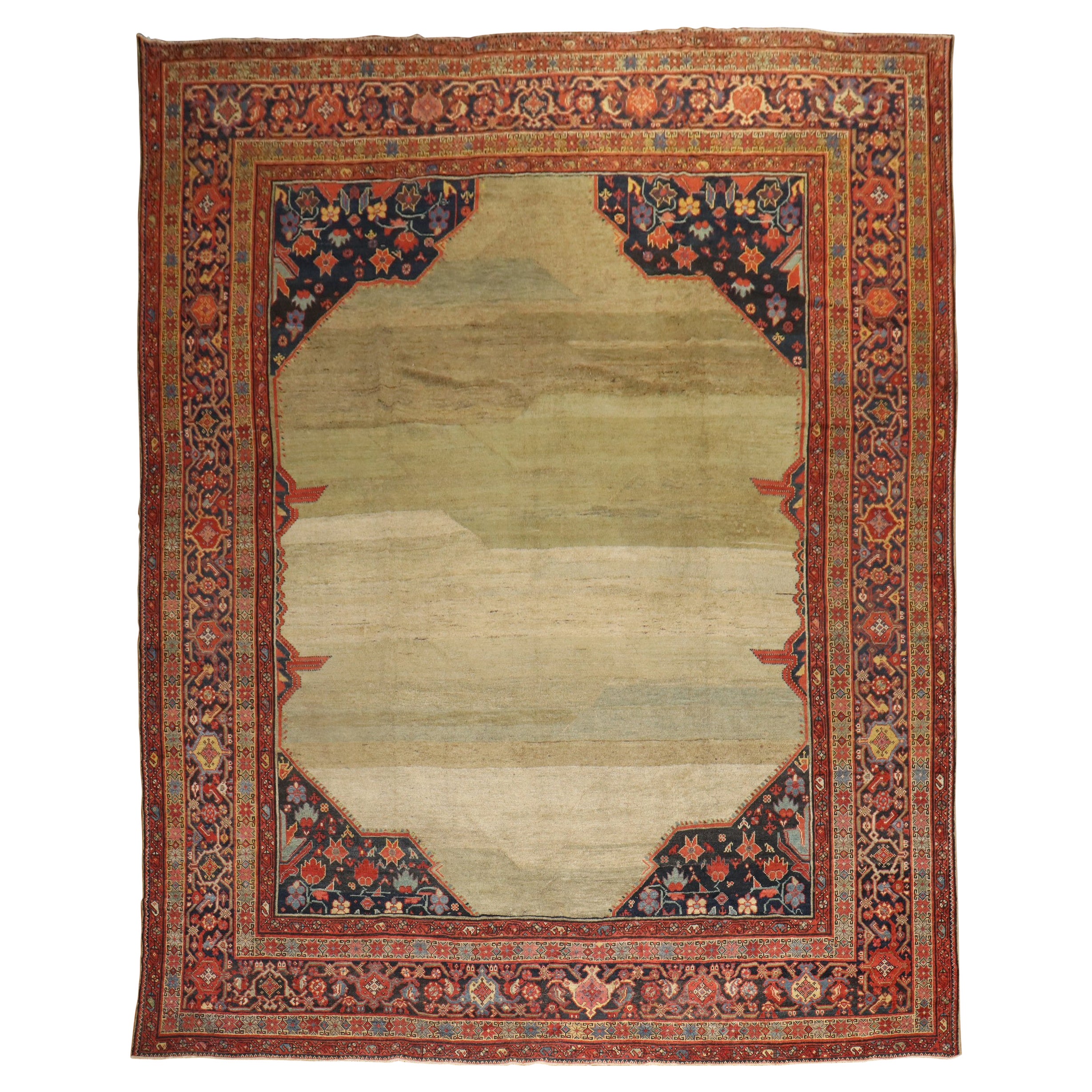 Decorative Antique Persian Mahal Rug For Sale