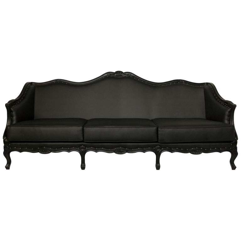 Brabbu Ottawa Sofa In Black Faux Leather For At 1stdibs Brabbu Ottawa Sofa In Black Faux Leather For