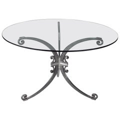 Polished Aluminum Table Base, Two Available