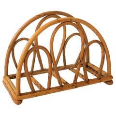 Vintage Wicker Rattan Napkin Holder