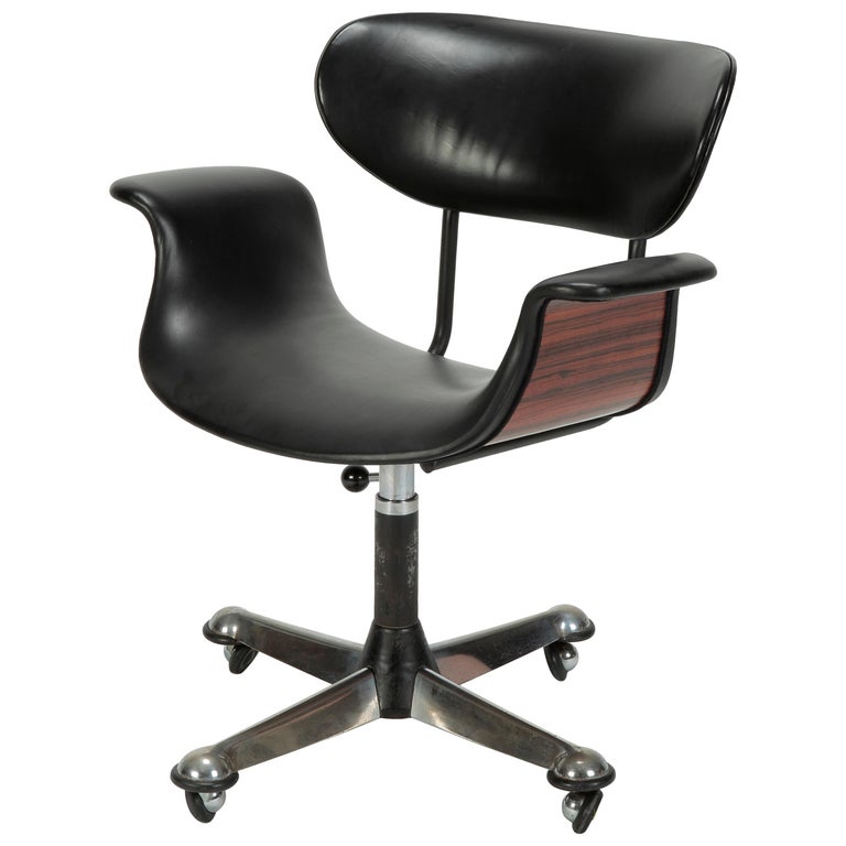 Three 1960s Wood Office Chairs For Sale at 1stdibs