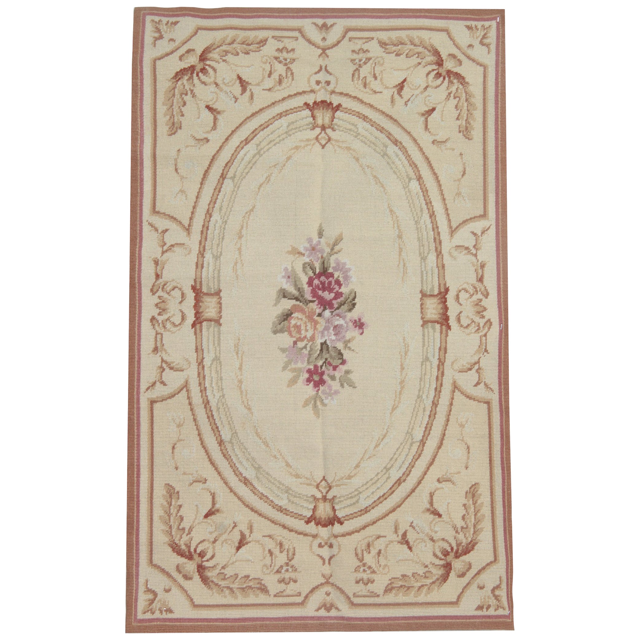Handmade Needlepoint Floral Wool Rug – 9' 7
