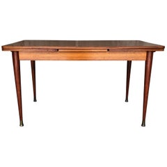 French Vintage Extendable Mahogany Dining Table, 1950s