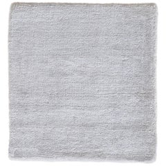 Tapis en soie de bambou tissé à la main, blanc, à la texture douce luxueuse et à la finition éclatante lisse