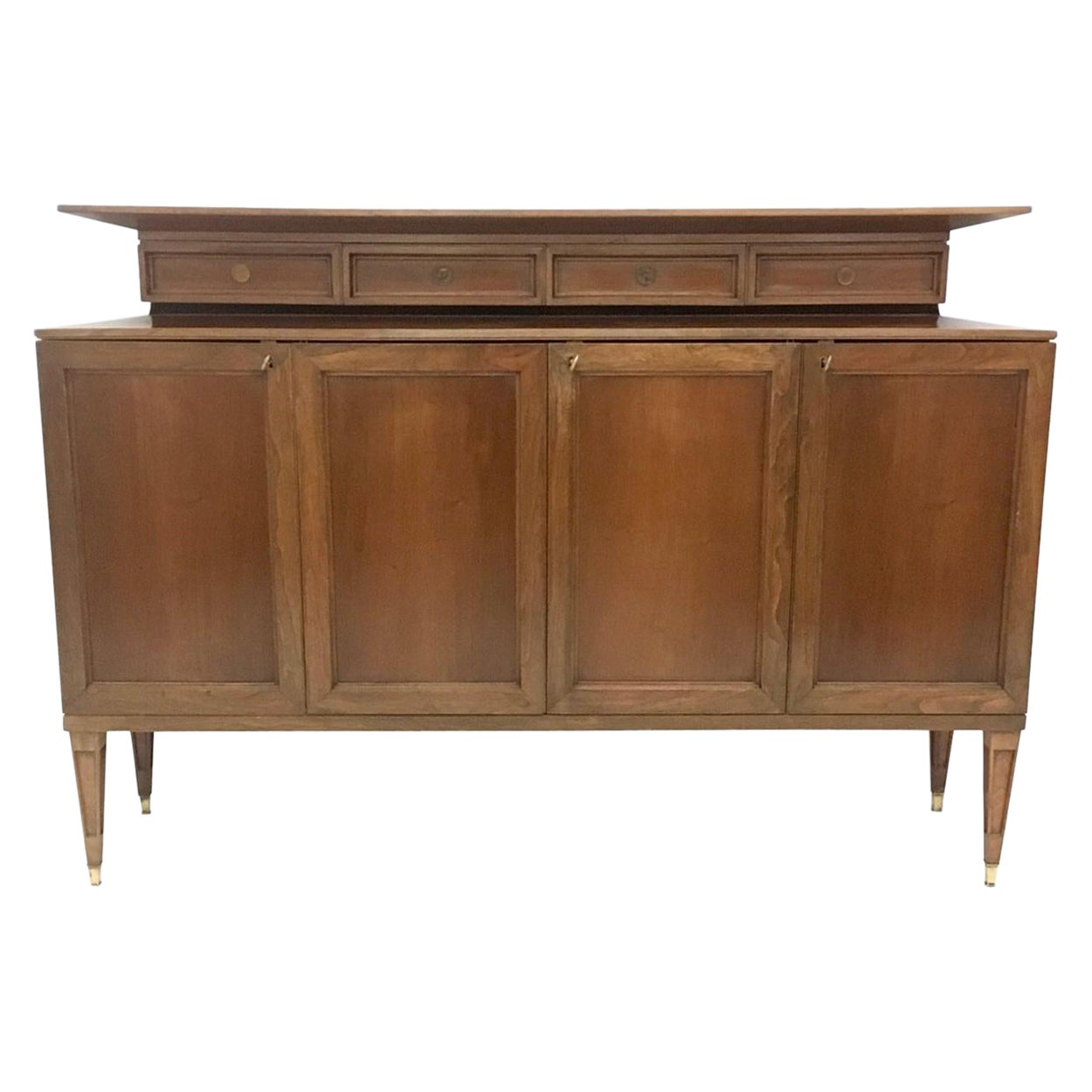 Vintage High-Quality Walnut Cabinet in the Style of Paolo Buffa, Italy