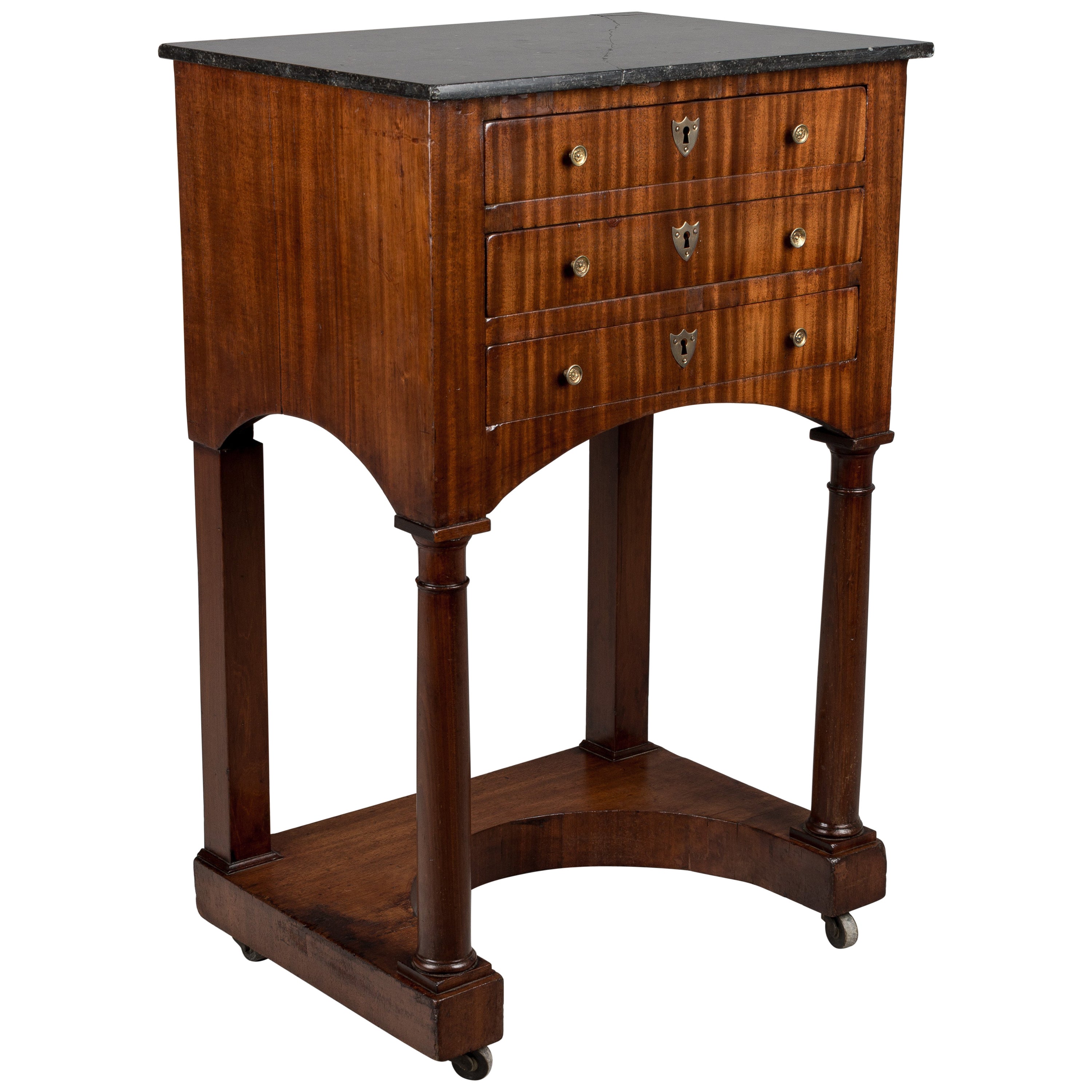 Pair of Antique Empire Style Fruit Wood Side Tables For Sale at 1stDibs