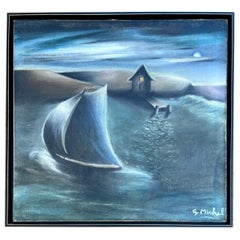 "Moonlight Sail" Painting Signed S. Michel