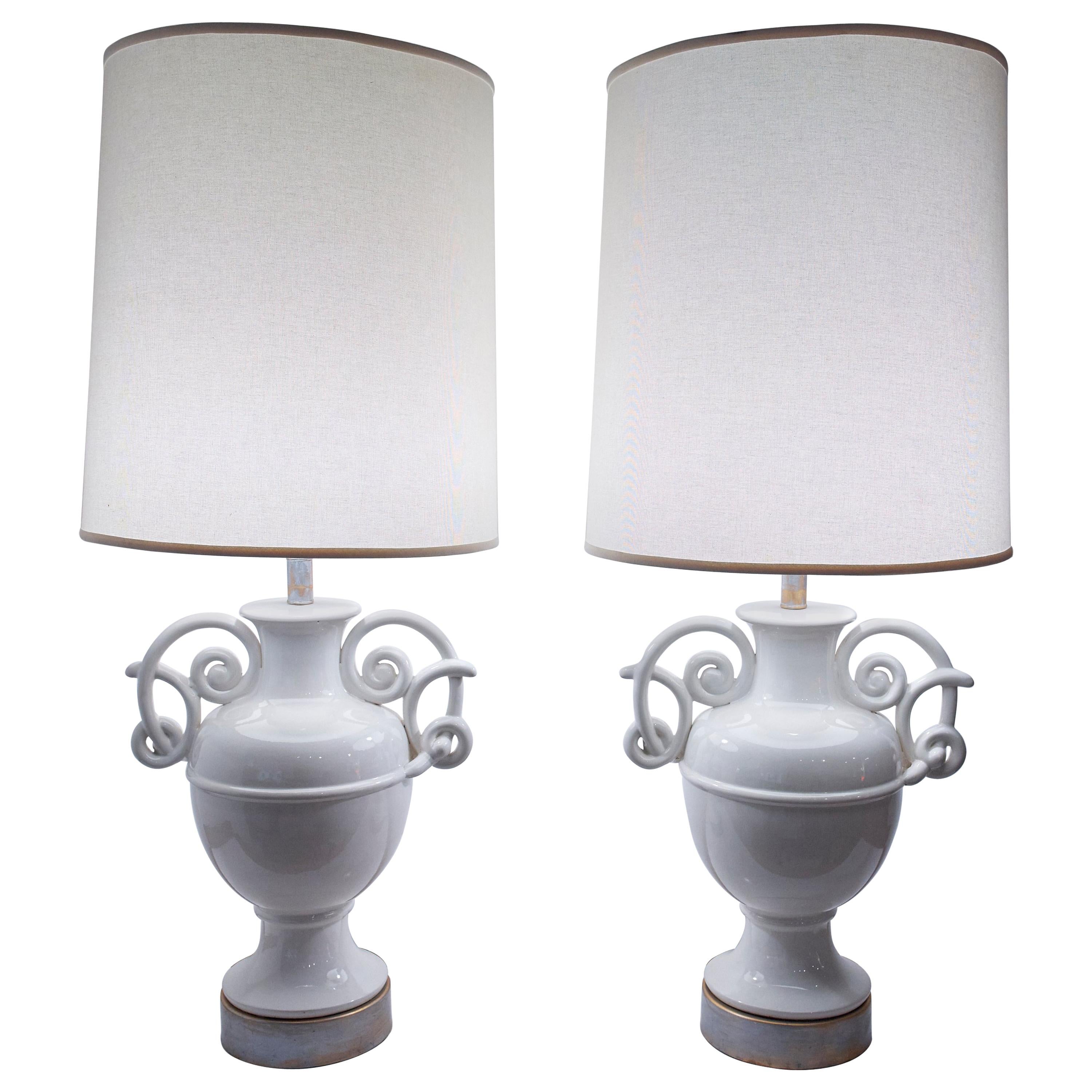 Giacometti Style Ceramic Lamps For Sale