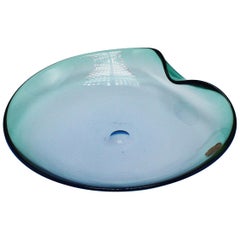 Tinted Blue Murano Glass Bowl by Barbini, circa 1930