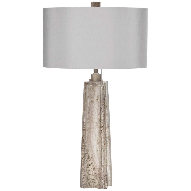 Donghia Quatrefoil Satin Lamp And Shade Murano Glass In Rose With Donghia Quatrefoil Veiled Lamp And Shade Murano Glass In Clear Brass