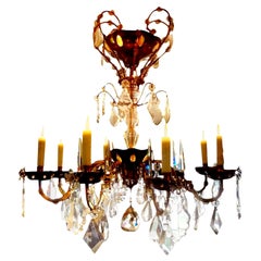 French Maison Baguès Attributed Eight-Light Crystal Chandelier