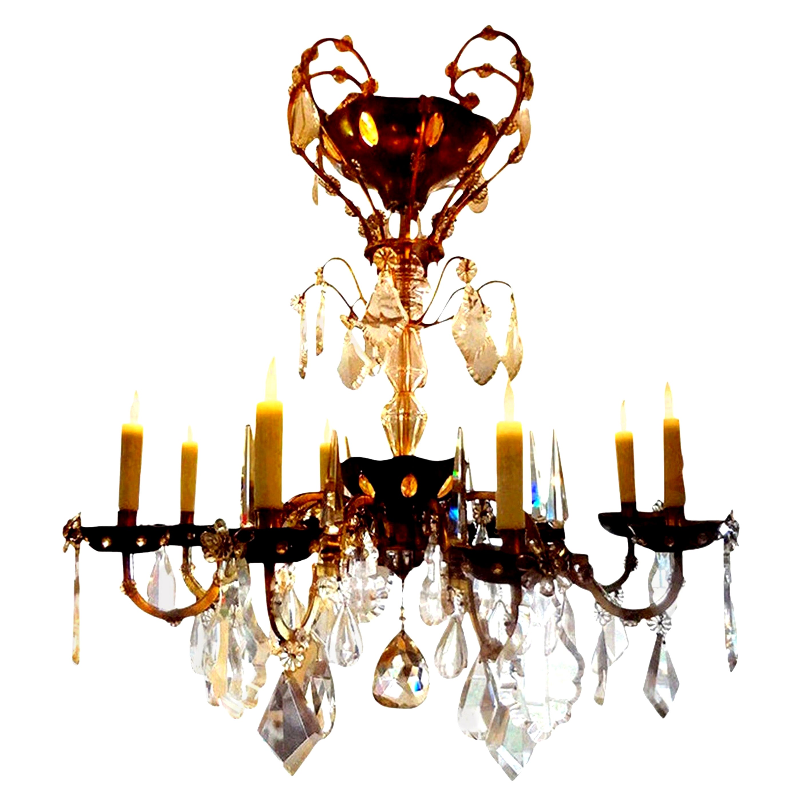 French Maison Baguès Attributed Crystal Chandelier