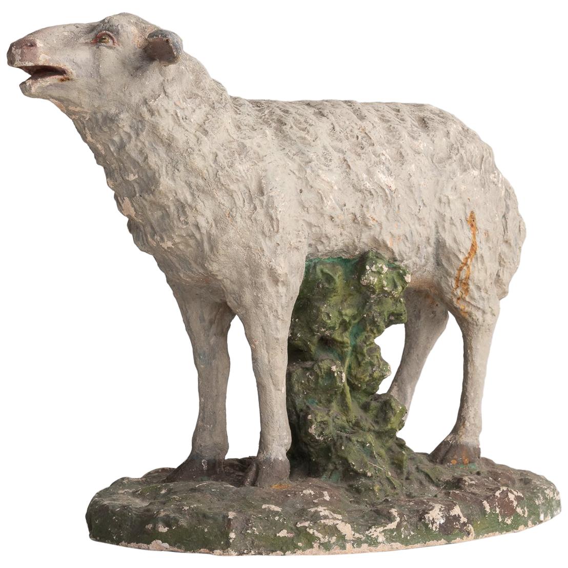 Plaster Sculpture of Sheep, circa 1950