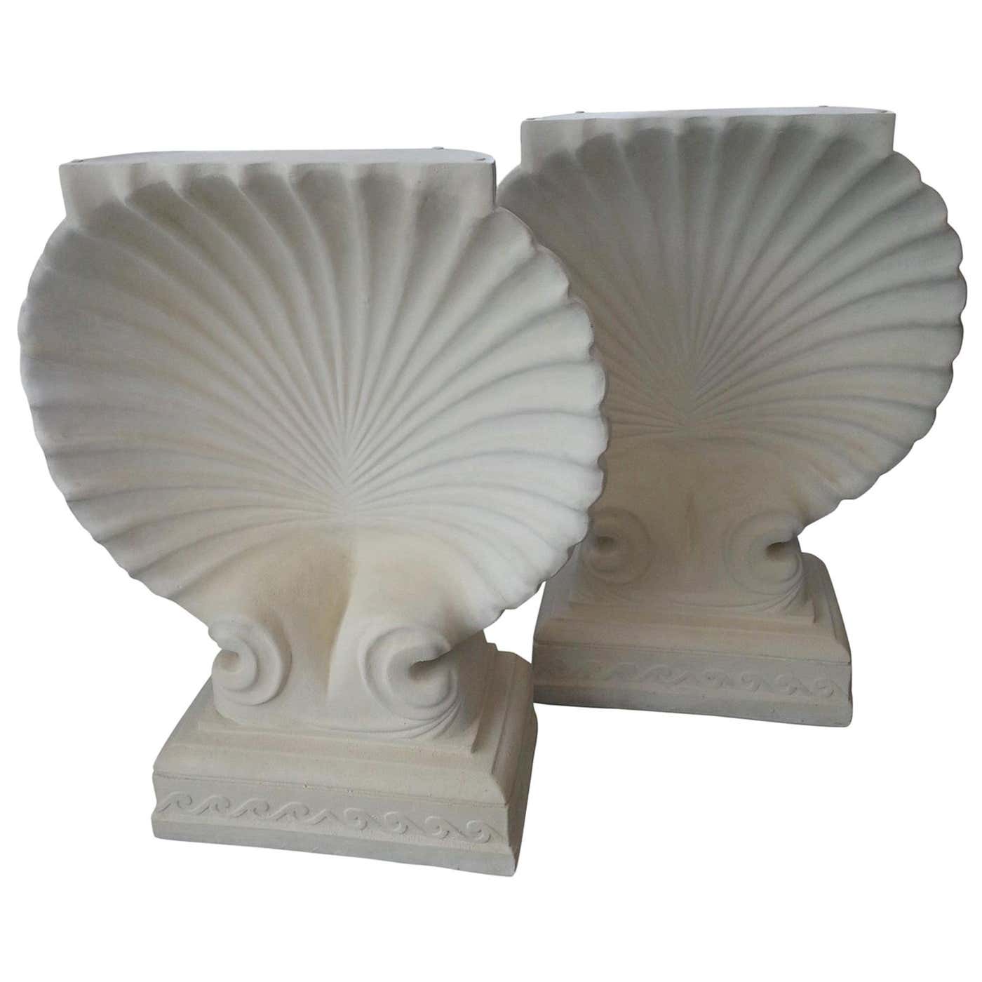 Pair of Clam Shell Console Bases at 1stDibs