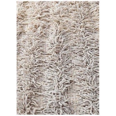 Handwoven Wool Rug, Organic Modern Tailored Shag Style