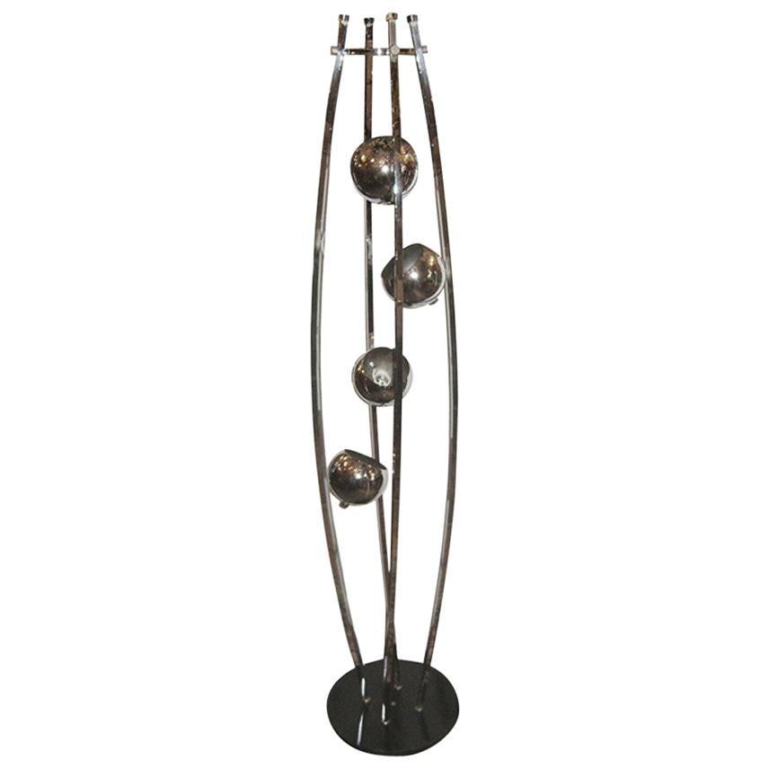 Chrome-Plated Floor Lamp For Sale