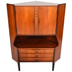 Danish Modern Midcentury Gunni Omann Rosewood Corner Bar