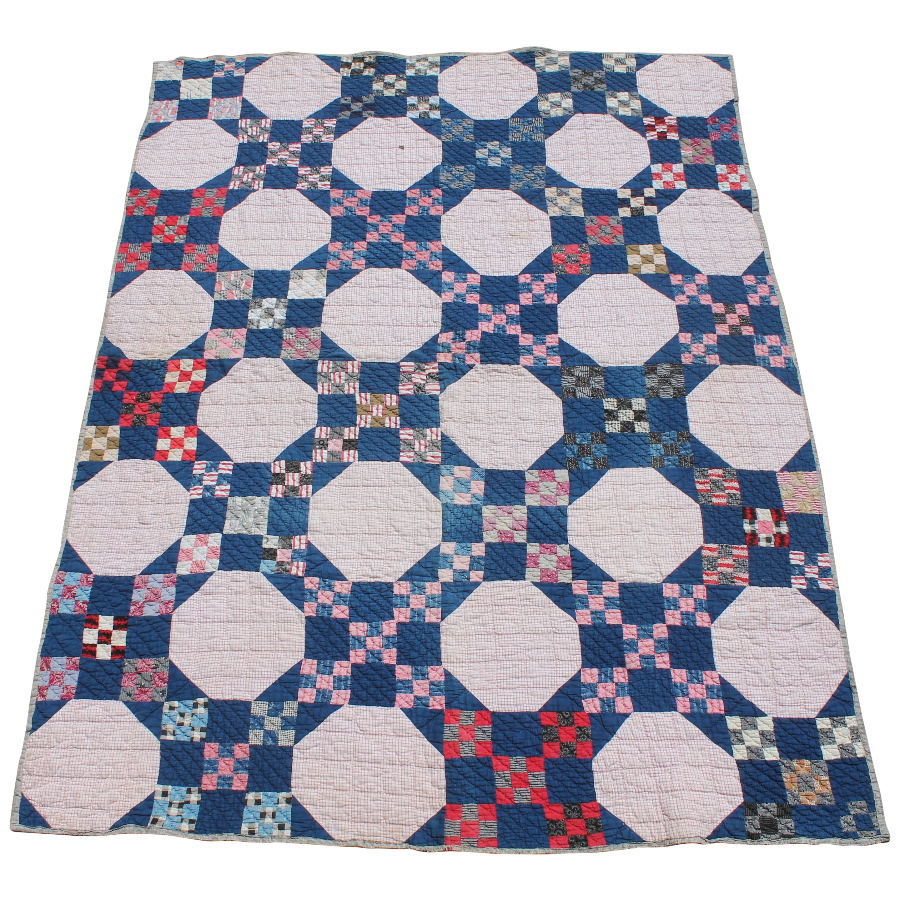 Antique Quilt Postage Stamp Quilt For Sale at 1stDibs