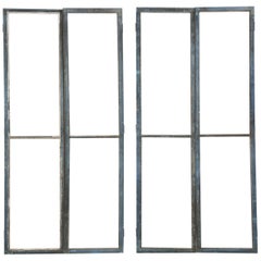 Set of '4' Original Blue Painted Cabinet Doors