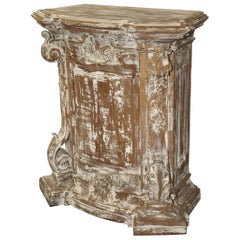 Used Parcel Paint Louis XV Style Pedestal from Liege, Belgium, circa 1850