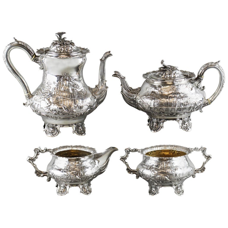 Antique English Silver 5 Piece Tea and Coffee Set 1864 at 1stdibs