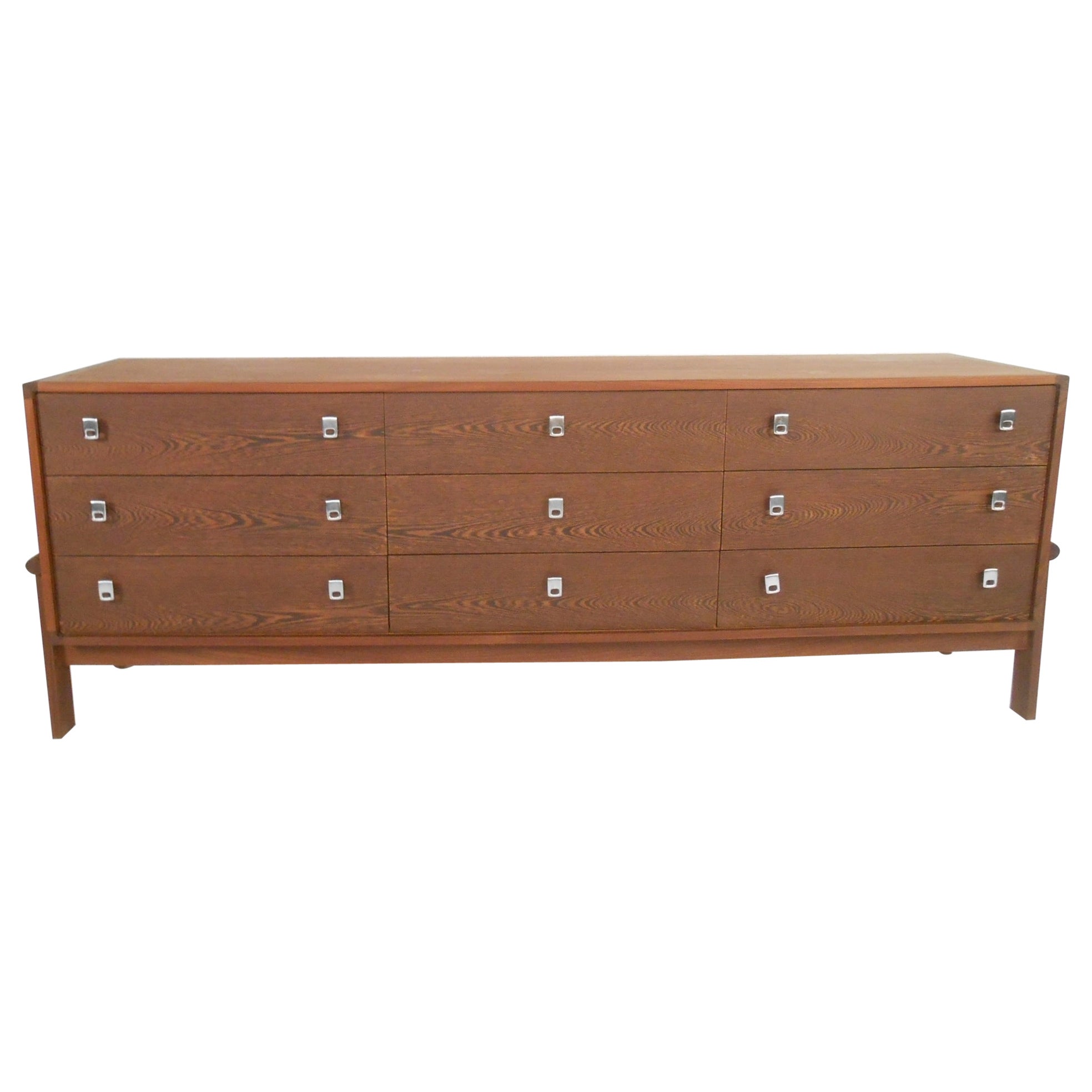 Rosewood and Teak Nine Drawer Dresser For Sale