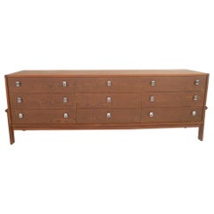 Vintage Rosewood and Teak Nine Drawer Dresser