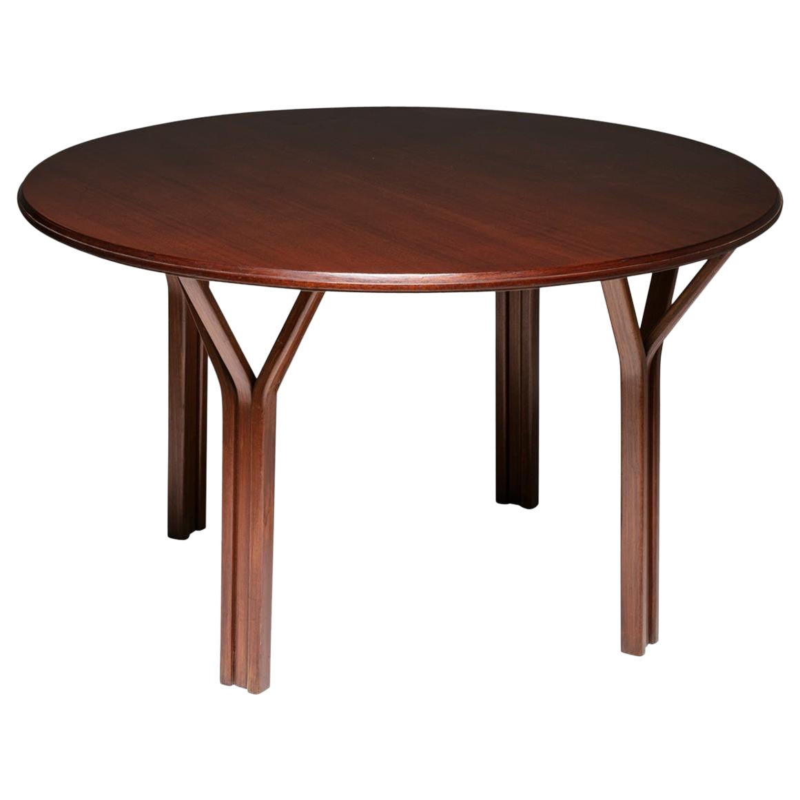 Round  Wood Table by Gregotti, Meneghetti, Stoppino for SIM, Italy, 1950s For Sale