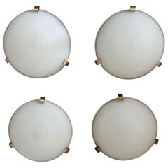 Set of 4 Fine French Art Deco Flush Mount / Wall Sconce by Jean Perzel