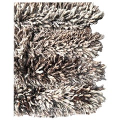 Handwoven Blend Wool Rug, Organic Modern Tailored Shag Style, in Stock