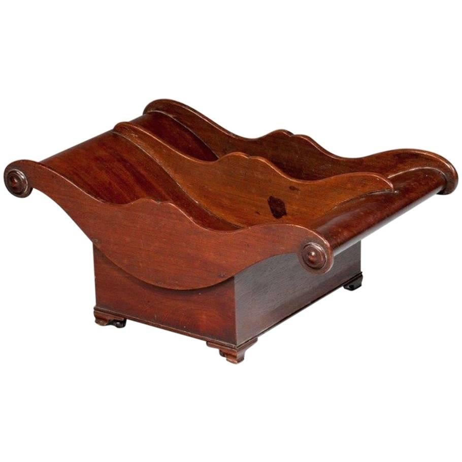 George III Mahogany Cheese Coaster, Original Leather Castors For Sale