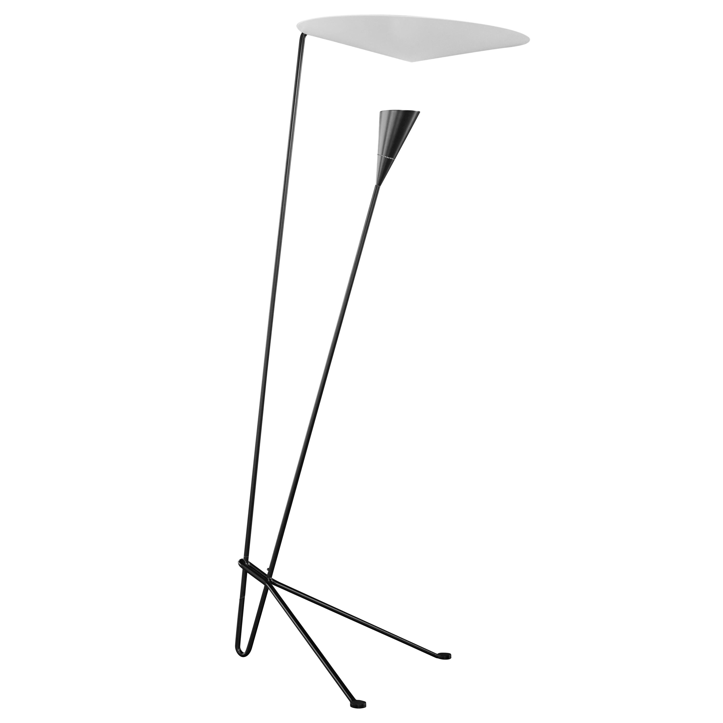 Michel Buffet 'B211' Black and White Floor Lamp For Sale