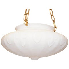 Antique White Opaline Glass Light Fixture