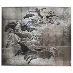 Art Deco Framed Photo from SS Normandie Signed Jean Dunand