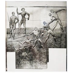 Art Deco Framed Photo from SS Normandie Signed Jean Dunand