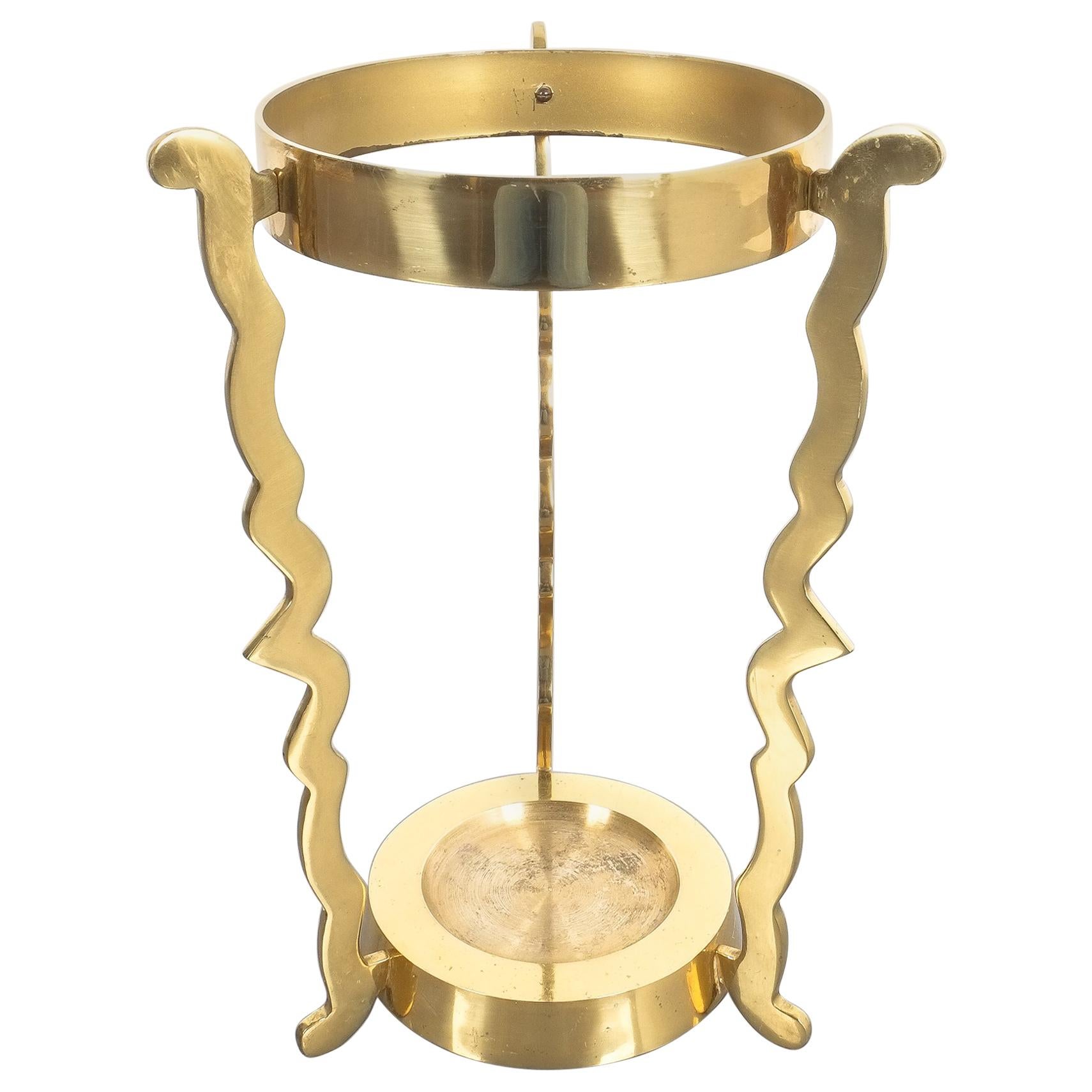 Midcentury Umbrella Stand From Solid Brass For Sale