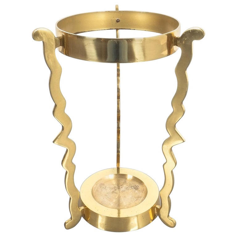 Midcentury Umbrella Stand From Solid Brass For Sale at 1stDibs